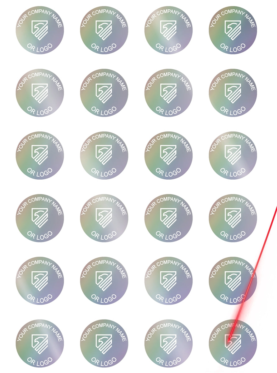 5,000 Rainbow TamperColor® Tamper Evident Security Label Seal Sticker, Circle 0.625" (16mm).Demetalized Laser Customization. >Click on item details to customize it.