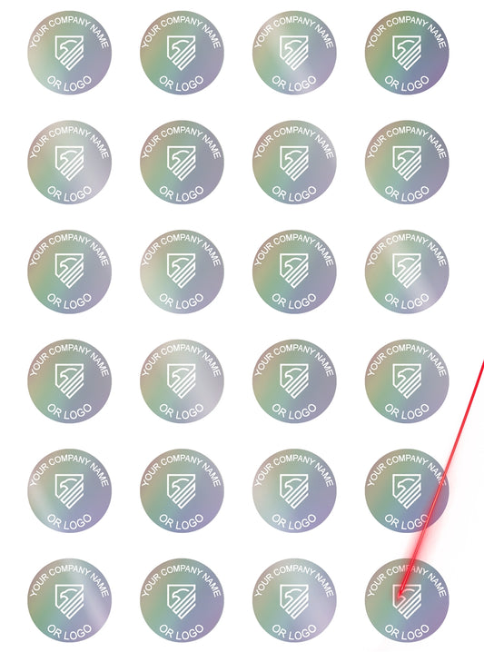 1,000 Rainbow TamperColor® Tamper Evident Security Label Seal Sticker, Circle 0.625" (16mm).Demetalized Laser Customization. >Click on item details to customize it.