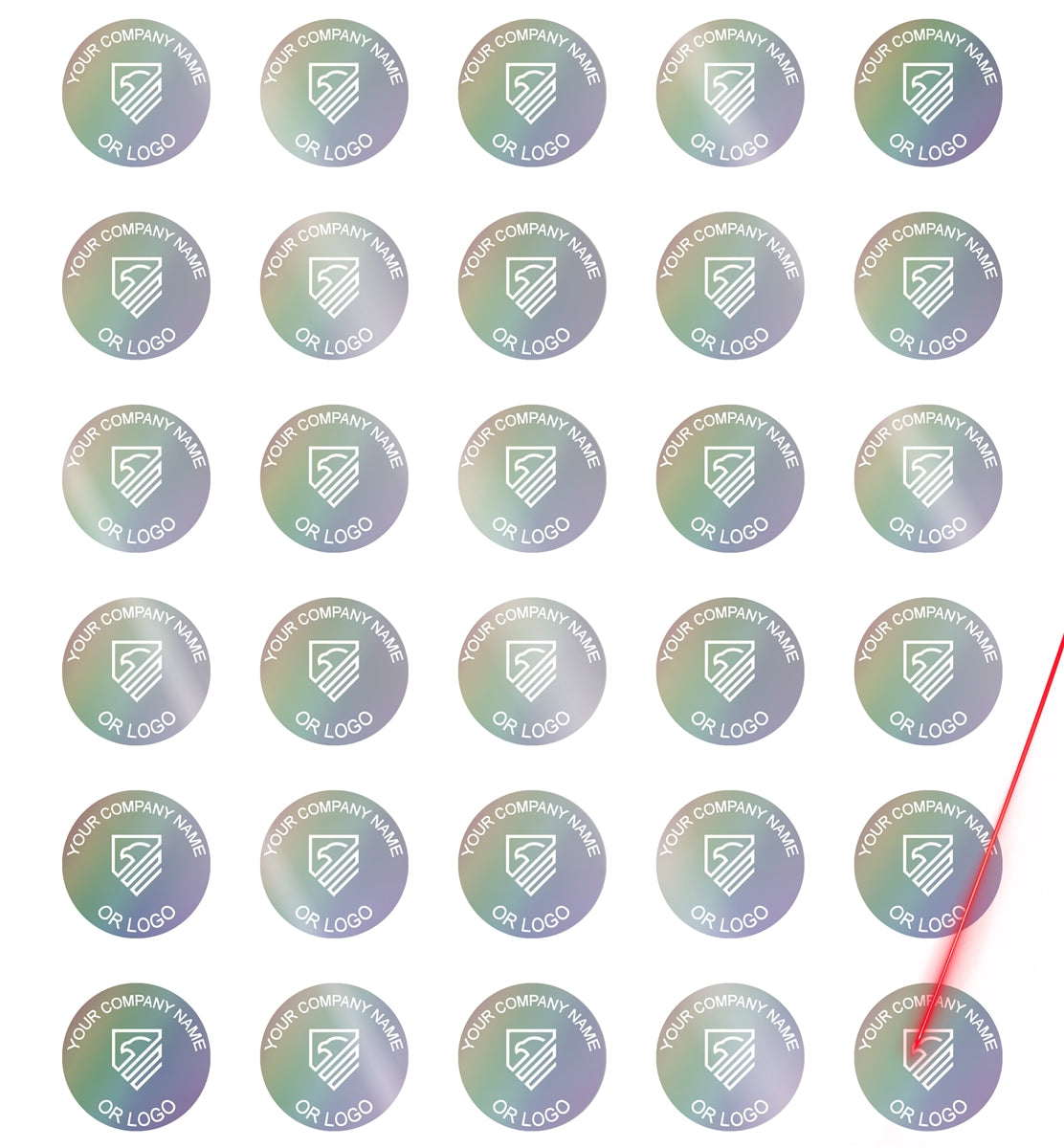 5,000 Rainbow TamperColor® Tamper Evident Security Label Seal Sticker, Circle 0.75" (19mm).Demetalized Laser Customization. >Click on item details to customize it.