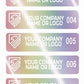 5,000 Holographic Rainbow TamperGuard® Tamper Evident Security Label Seal Sticker Non Residue, Rectangle 2" x 0.5" (51mm x 13mm). Demetalized Laser Customization. >Click on item details to customize it.