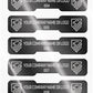 5,000 Silver Bright/ Chrome Finish TamperGuard® Tamper Evident Security Label Seal Sticker Non Residue, Dogbone Shape Size 1.75" x 0.375 (44mm x 9mm). Demetalized Laser Customization. >Click on item details to customize it.