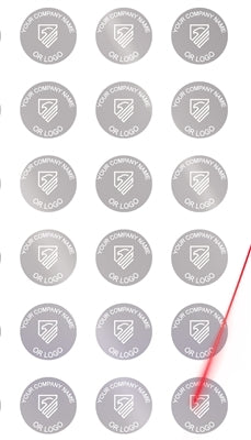 2,000 Silver Matte TamperGuard® Tamper-Evident Security Label Seal Sticker Non Residue, Round/ Circle 0.75" diameter (19mm). Demetalized Laser Customization. >Click on item details to customize it.