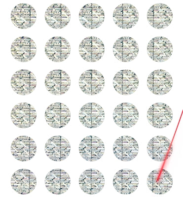 5,000 Tamper Evident Hologram Bright Silver Security Round Label Seal Sticker, Round/ Circle 0.5" diameter (13mm). Demetalized Laser Customization. >Click on item details to customize it.