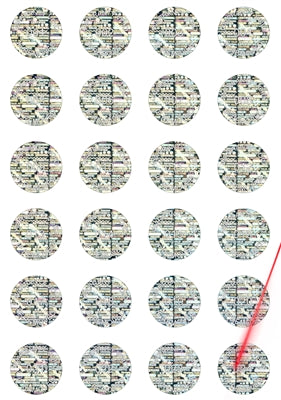 5,000 Tamper Evident Hologram Silver Bright Security Round Label Seal Sticker, Round/ Circle 0.625" diameter (16mm). Demetalized Laser Customization. >Click on item details to customize it.