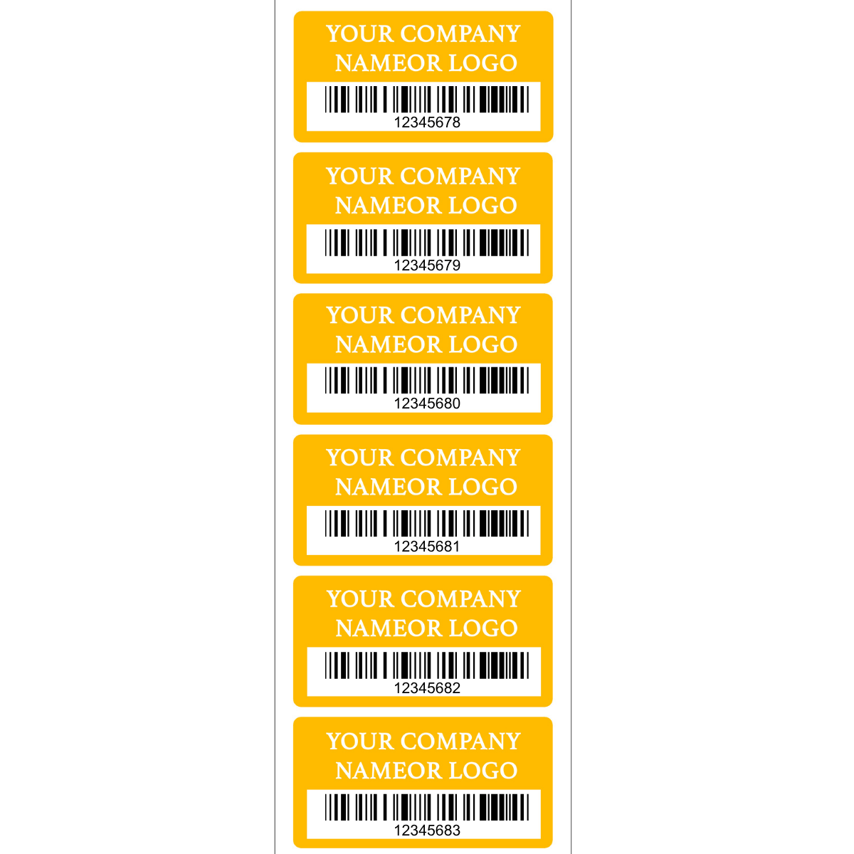 10,000 Custom Printed Two Colors Asset Identification Tags 2" x 1" (51mm x 25mm) >Click on item details to customize.