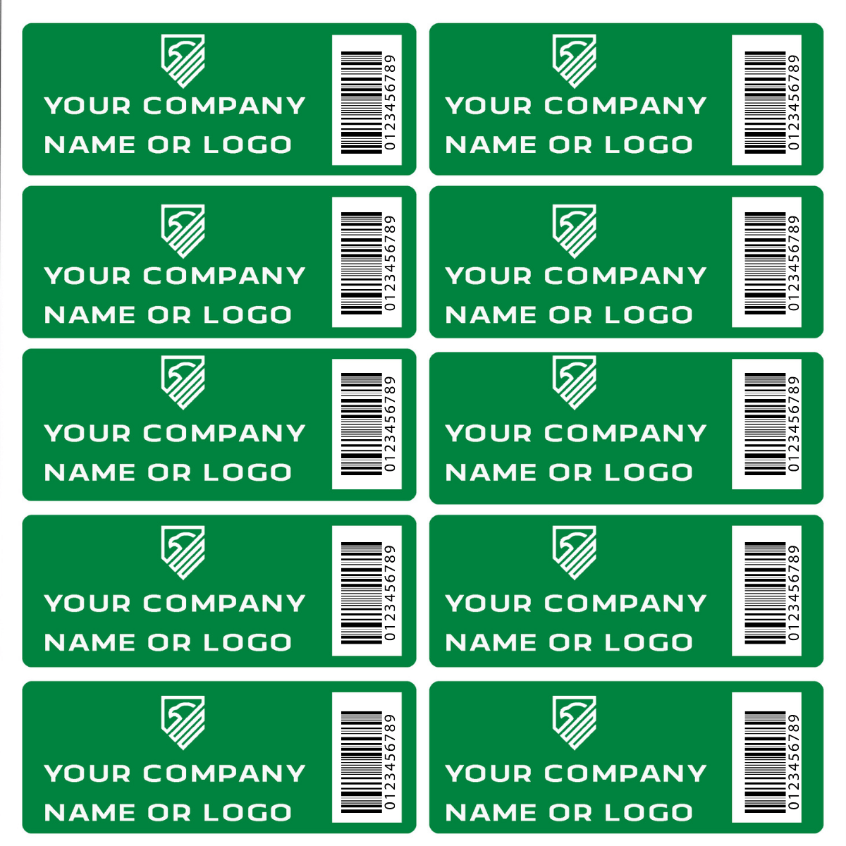 5,000 Custom Printed Two Colors Asset Identification Tags 1.5" x 0.6" (38mm x 15mm) >Click on item details to customize.