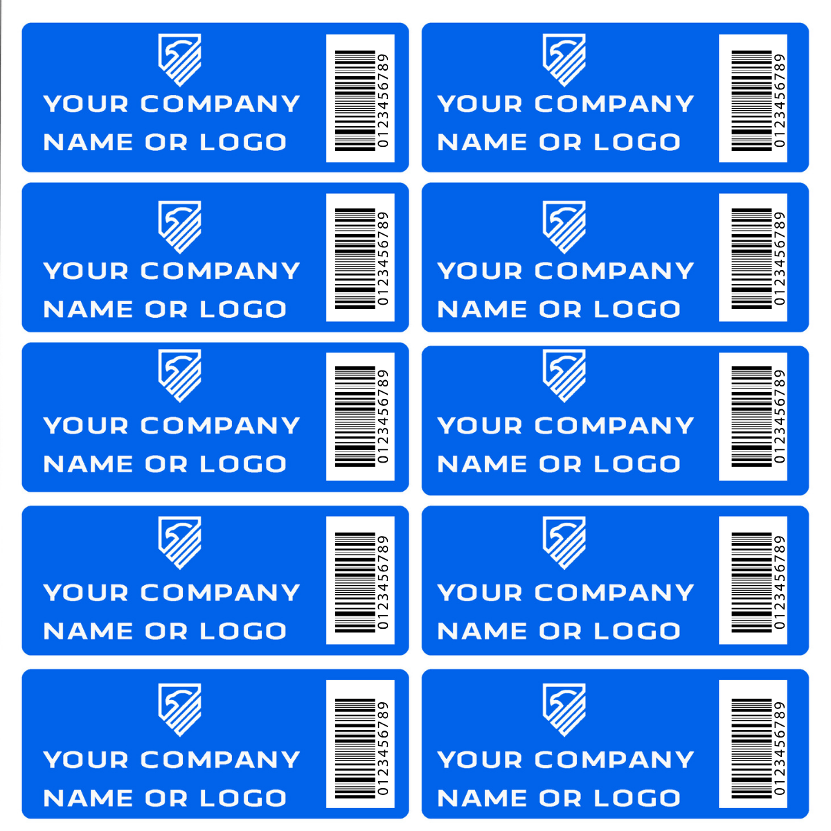 5,000 Custom Printed Two Colors Asset Identification Tags 1.5" x 0.6" (38mm x 15mm) >Click on item details to customize.