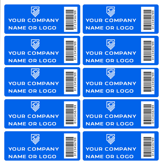500 Custom Printed Two Colors Asset Identification Tags 1.5" x 0.6" (38mm x 15mm) >Click on item details to customize.