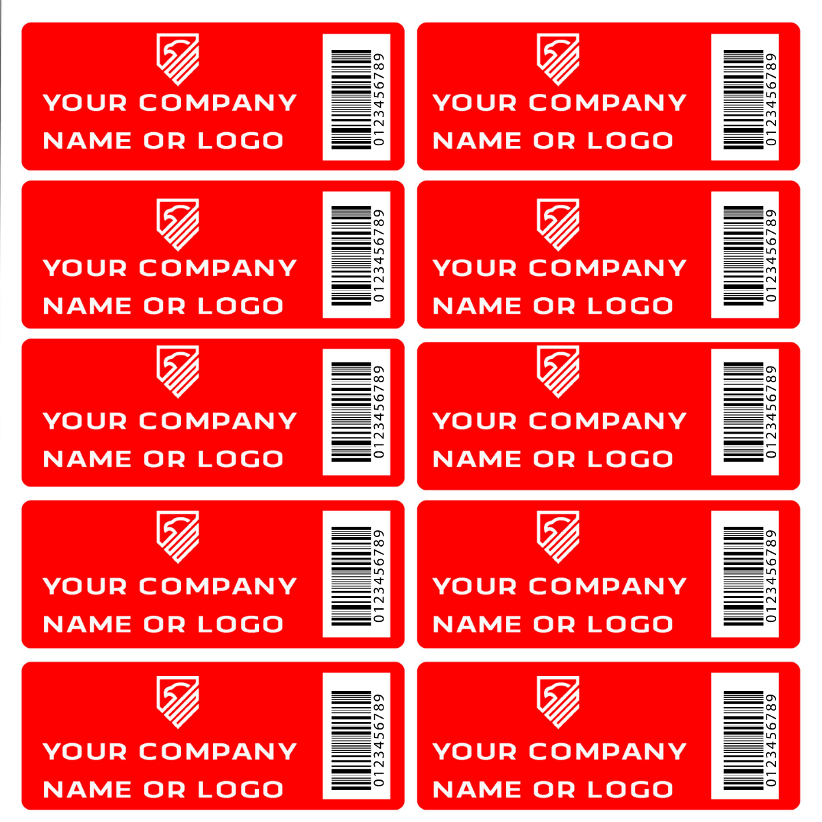 5,000 Custom Printed Two Colors Asset Identification Tags 1.5" x 0.6" (38mm x 15mm) >Click on item details to customize.