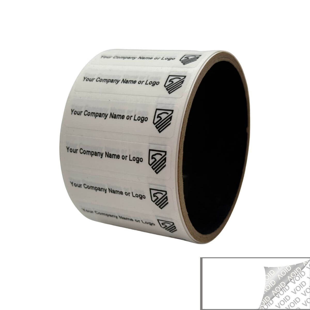 1,000 White TamperColor® Tamper Evident Security Label Seal Sticker, Rectangle 2" x 0.5" (51mm x 13mm). Custom Print. >Click on item details to customize it.