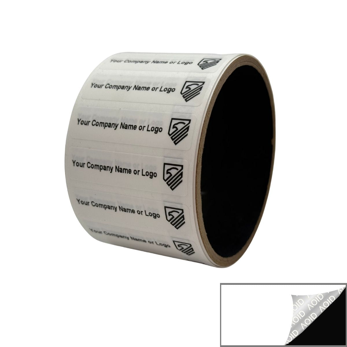 5,000 Non Residue White Tamper-Evident Stickers TamperGuard® Security Label Seal , Rectangle 2" x 0.5" (51mm x 13mm) >Click on item details to customize.