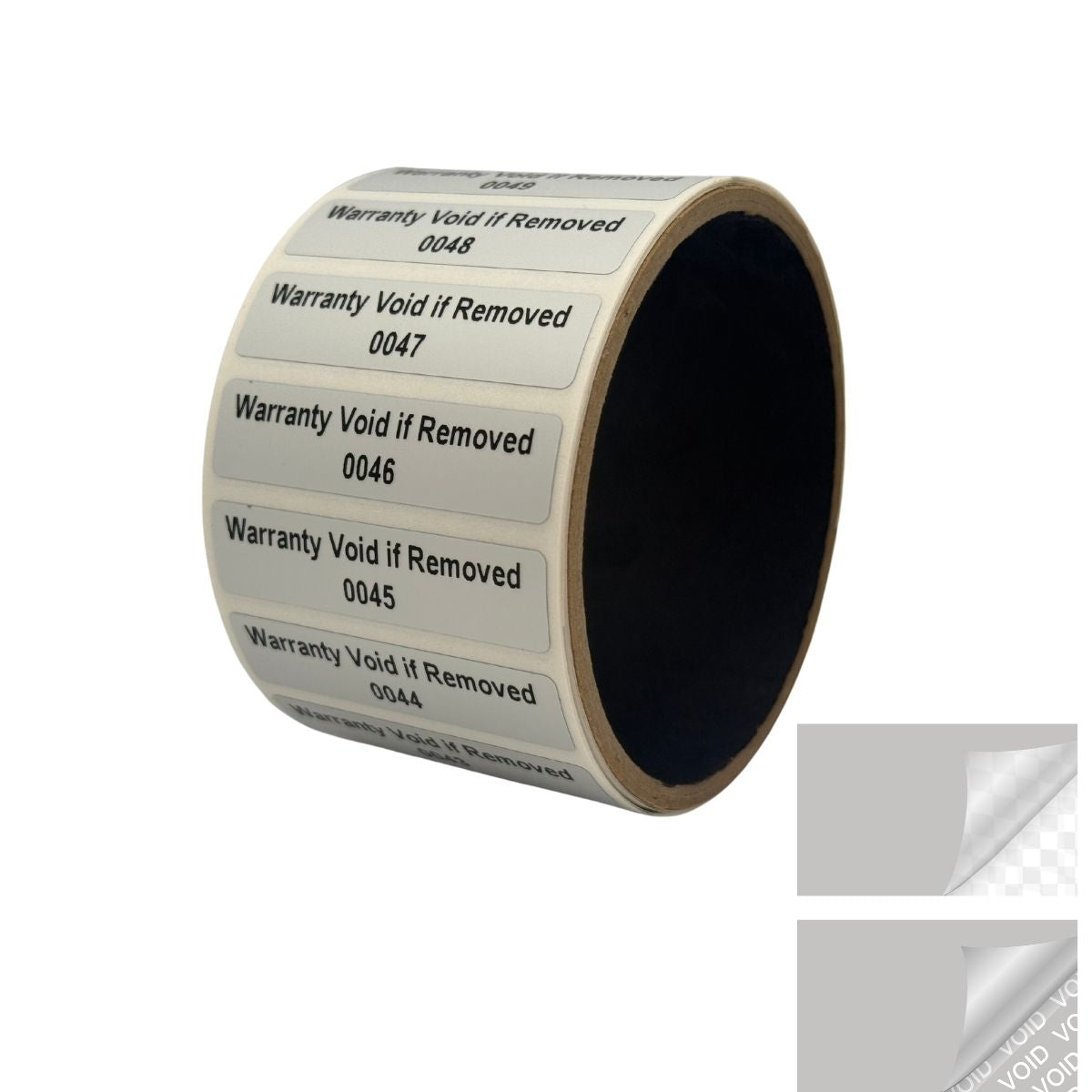 5,000 TamperVoidPro® Tamper Evident Security Labels Seal Sticker, Rectangle 2" x 0.5" (51mm x 13mm). Printed: Warranty Void if Label Removed + Serialization.