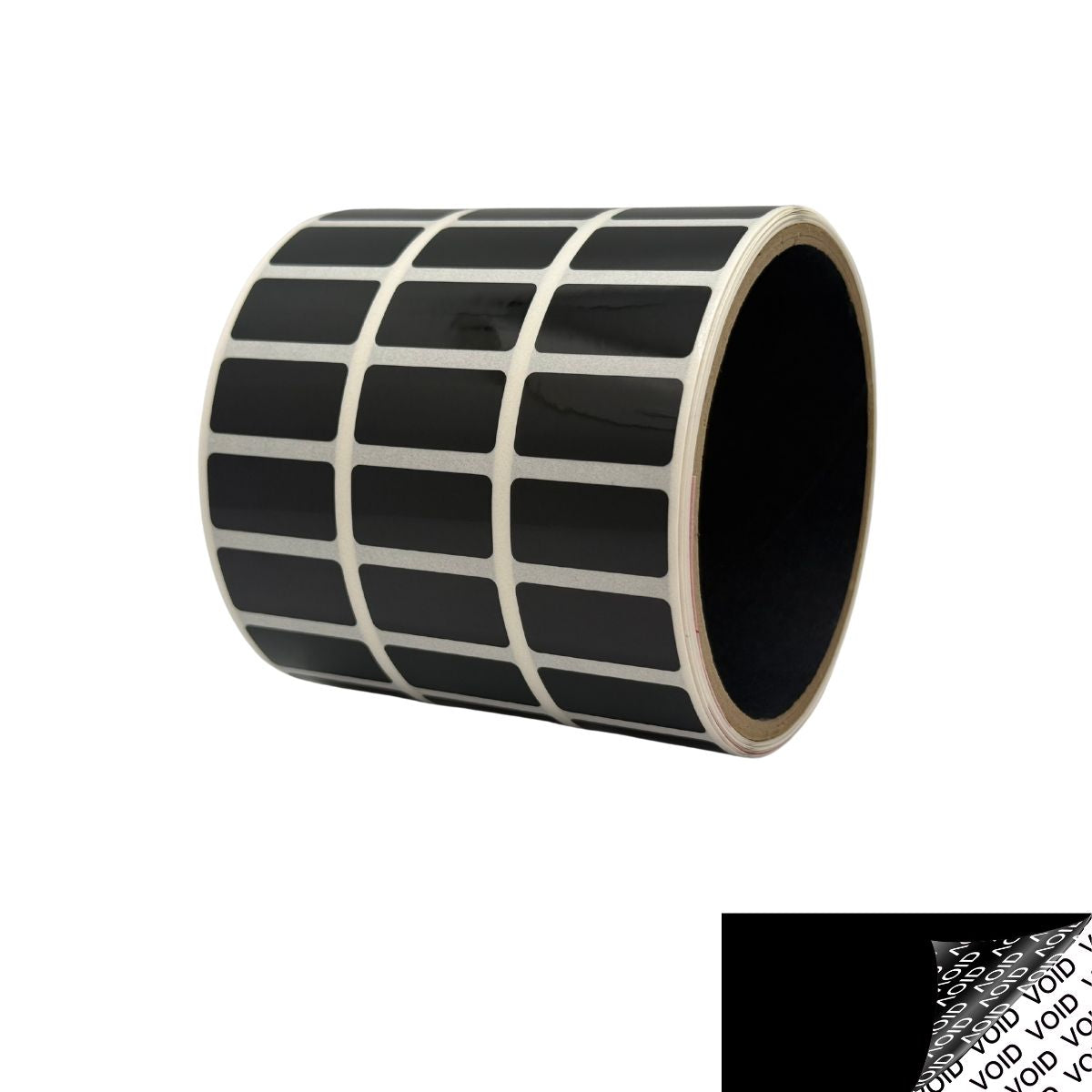 2,000 Black Tamper-Evident Security Labels TamperColor® Seal Stickers, Rectangle 1" x 0.5" (25mm x 13mm).