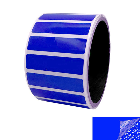 5,000 Blue TamperColor® Tamper Evident Security Label Seal Sticker, Rectangle 2" x 0.5" (51mm x 13mm).