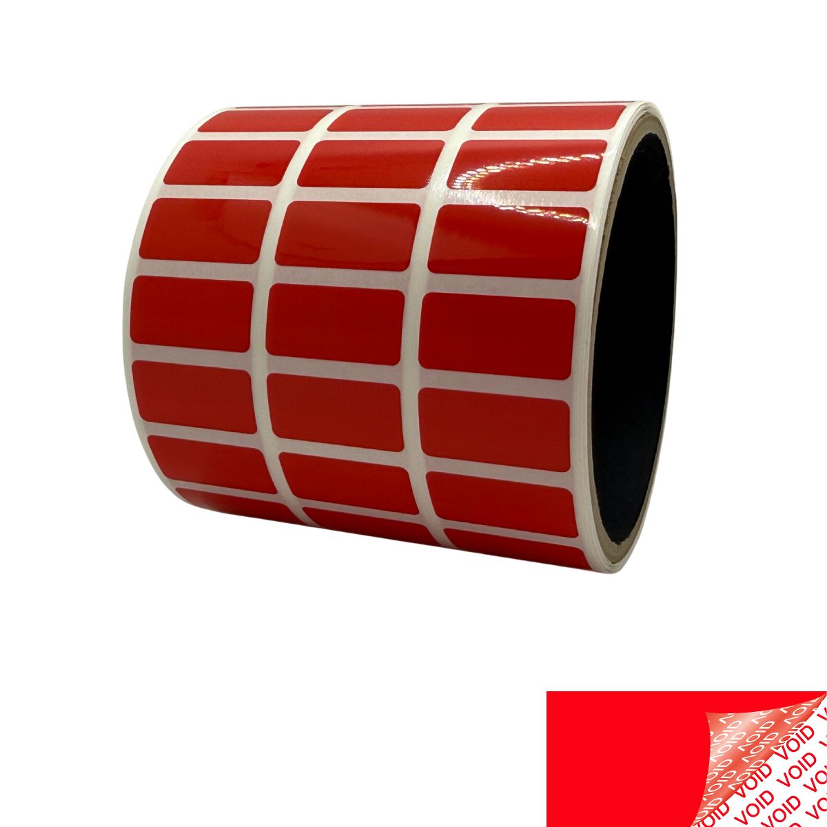 250 Red Tamper-Evident Security Labels TamperColor® Seal Stickers, Rectangle 1" x 0.5" (25mm x 13mm).