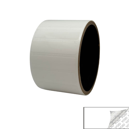 5,000 White TamperColor® Tamper Evident Security Label Seal Sticker, Rectangle 2" x 0.5" (51mm x 13mm).