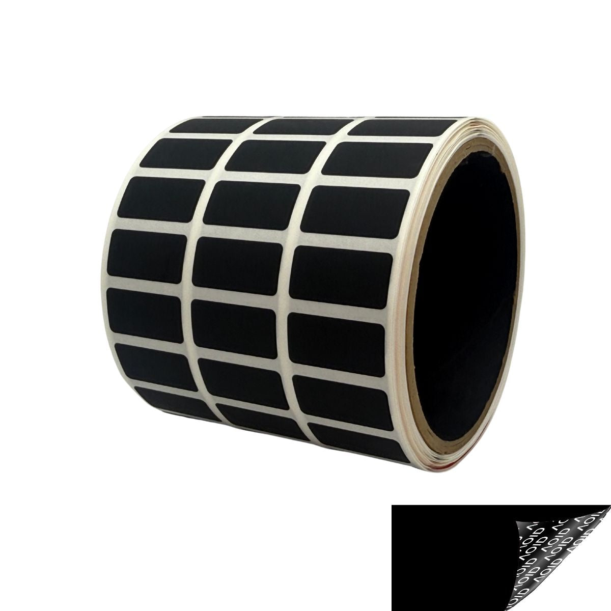 10,000 Black TamperGuard® Tamper Evident Security Label Seal Sticker Non Residue, Rectangle 1"x 0.5" (25mm x 13mm).