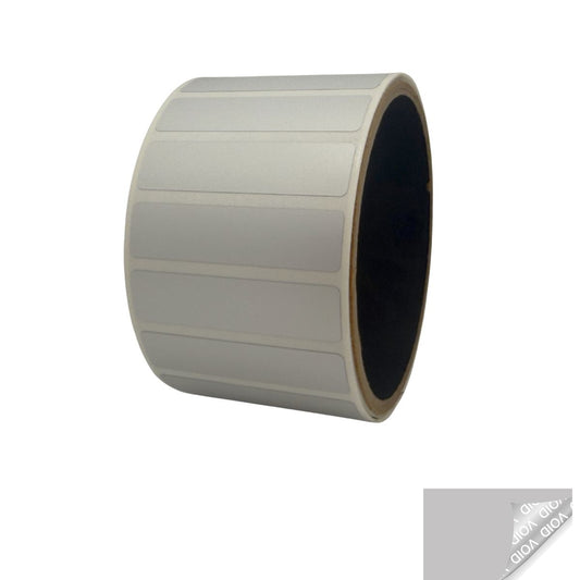 500 Silver Matte No Residue Tamper-Evident Security Labels TamperGuard® Seal Sticker, Rectangle 2" x 0.5" (51mm x 13mm).