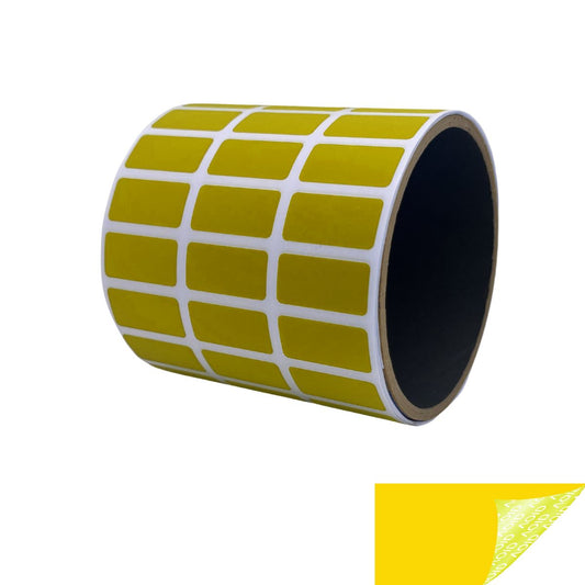 5,000 Yellow TamperGuard® Tamper Evident Security Label Seal Sticker Non Residue, Rectangle 1"x 0.5" (25mm x 13mm).