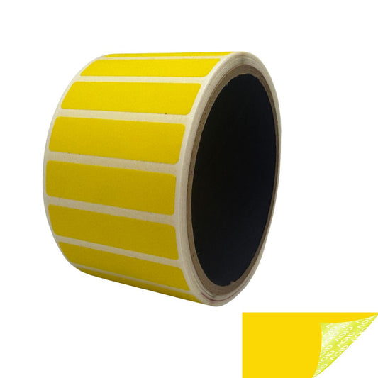 500 Yellow No Residue Tamper-Evident Security Labels TamperGuard® Seal Sticker, Rectangle 2" x 0.5" (51mm x 13mm).