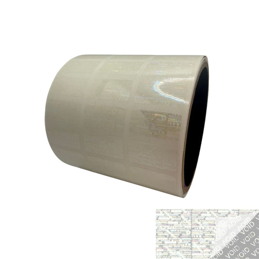 1,000 Clear Tamper Evident Holographic Security Label Seal Sticker, Rectangle 1" x 0.5" (25mm x 13mm).
