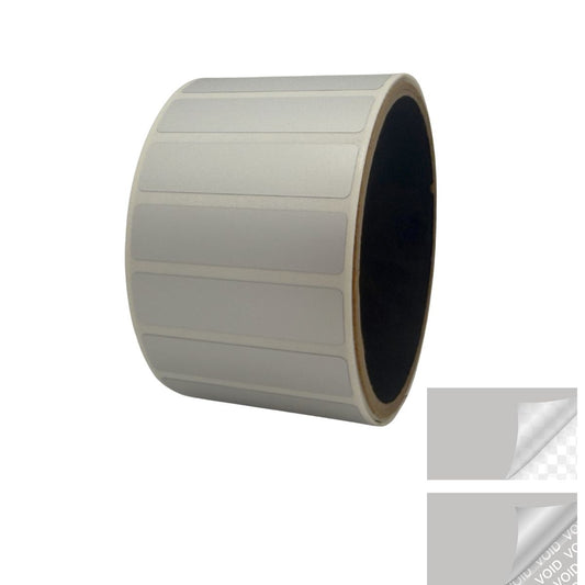 1,000 TamperVoidPro¬Æ Silver Matte Tamper-Evident Security Labels Seal Sticker, Rectangle 2" x 0.5" (51mm x 13mm).