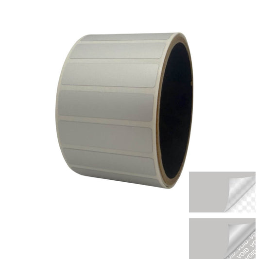 5,000 TamperVoidPro¬Æ Silver Matte Tamper-Evident Security Labels Seal Sticker, Rectangle 2" x 0.5" (51mm x 13mm).