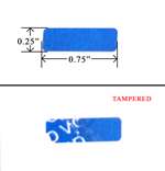 250 Blue Tamper-Evident Security Labels TamperColor® Seal Stickers, Rectangle 0.75" x 0.25" (19mm x 6mm).