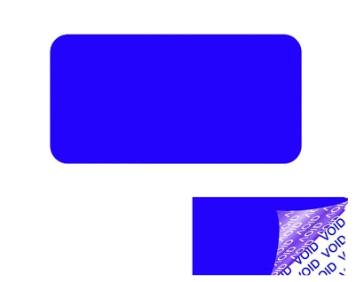 250 Blue Tamper-Evident Security Labels TamperColor® Seal Stickers, Rectangle 1" x 0.5" (25mm x 13mm).