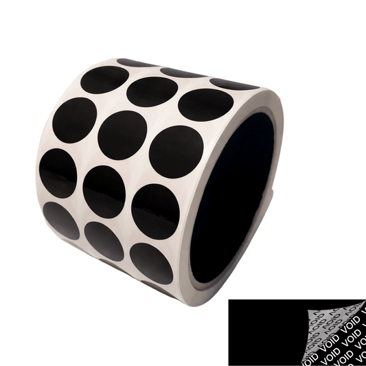 1,000 Black TamperColor® Tamper Evident Security Label Seal Sticker, Circle 0.75" (19mm).
