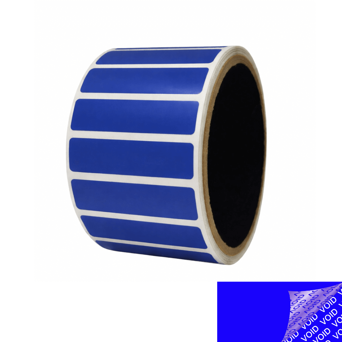 5,000 Blue TamperColor® Tamper Evident Security Label Seal Sticker, Rectangle 2" x 0.5" (51mm x 13mm).