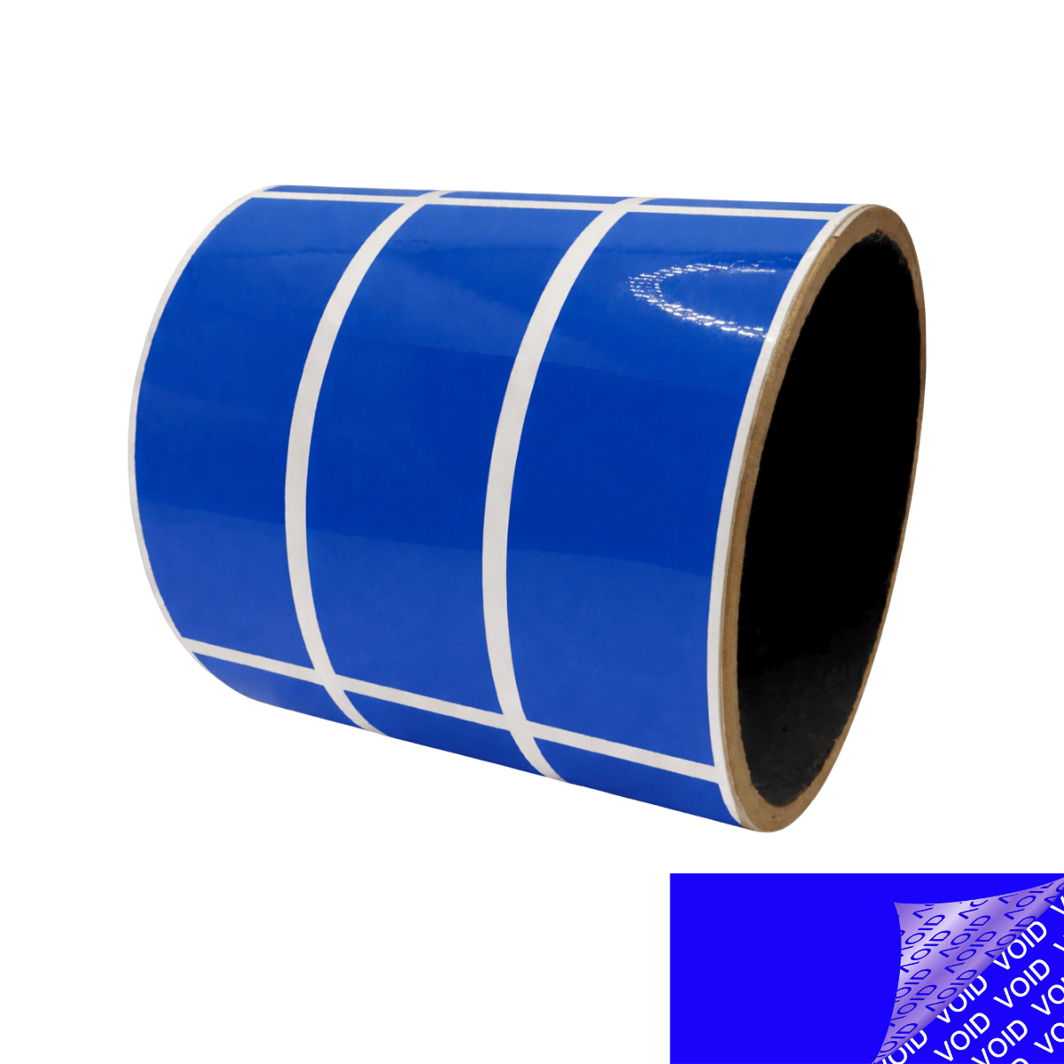 250 Blue Tamper-Evident Security Labels TamperColor® Seal Stickers, Rectangle 2.75" x 1" (70mm x 25mm).