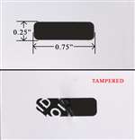 1,000 Black Tamper-Evident Security Labels TamperColor® Seal Stickers, Rectangle 0.75" x 0.25" (19mm x 6mm).