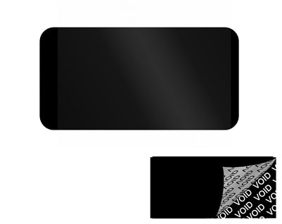 250 Black Tamper-Evident Security Labels TamperColor® Seal Stickers, Rectangle 1" x 0.5" (25mm x 13mm).