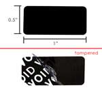 250 Black Tamper-Evident Security Labels TamperColor® Seal Stickers, Rectangle 1" x 0.5" (25mm x 13mm).