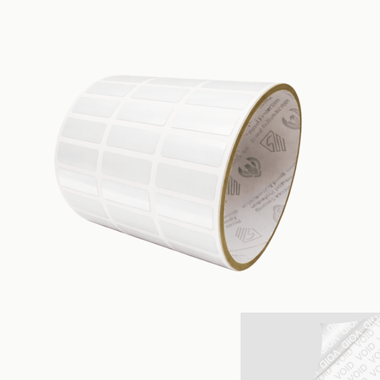 250 Clear TamperColor® Tamper Evident Security Label Seal Sticker, Rectangle 1"x 0.375" (25mm x 9mm).