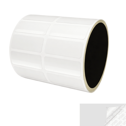 250 Clear Tamper-Evident Security Labels TamperColor® Seal Stickers, Rectangle 1.5" x 0.6" (38mm x 15mm).