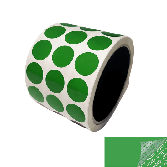 5,000 Green TamperColor® Tamper Evident Security Label Seal Sticker, Circle 0.75" (19mm).