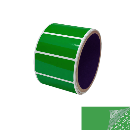 2,000 Green TamperColor® Tamper Evident Security Label Seal Sticker, Rectangle 2" x 1" (51mm x 25mm).