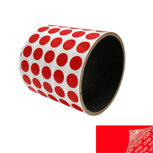 10,000 Red Tamper-Evident Security Labels TamperColor® Seal Stickers, Circle 0.5" (13mm).
