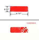 250 Red Tamper-Evident Security Labels TamperColor® Seal Stickers, Rectangle 0.75" x 0.25" (19mm x 6mm).