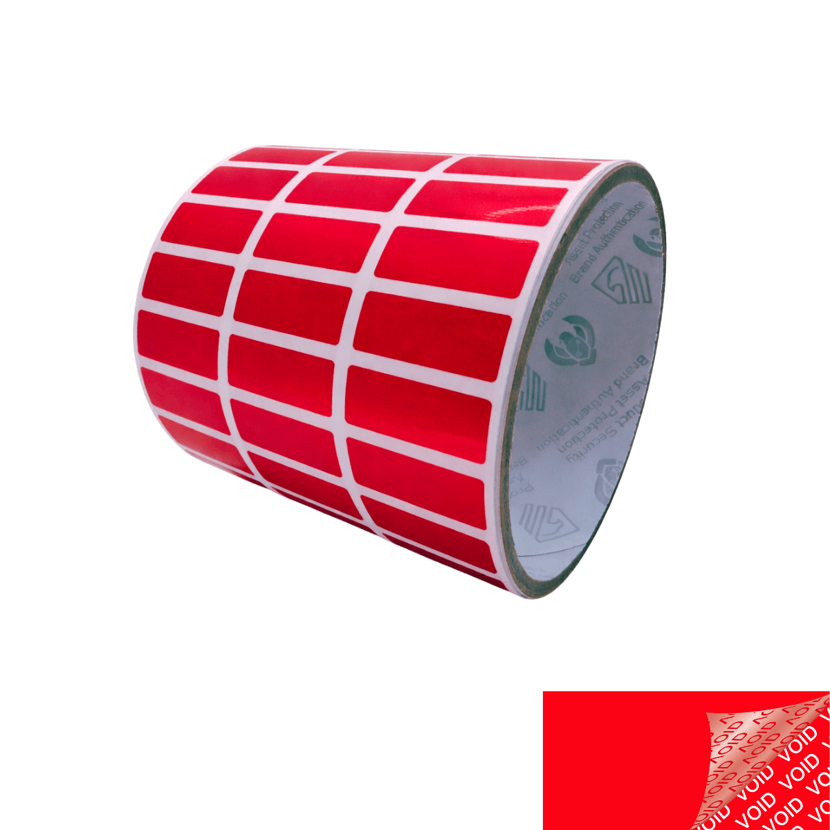 2,000 Red TamperColor® Tamper Evident Security Label Seal Sticker, Rectangle 1"x 0.375" (25mm x 9mm).