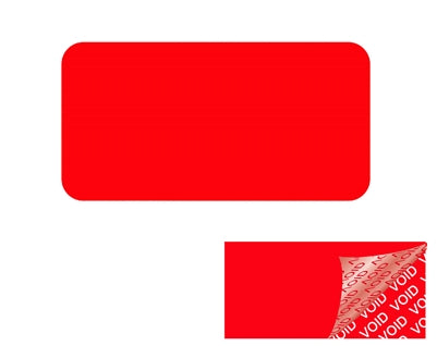 250 Red Tamper-Evident Security Labels TamperColor® Seal Stickers, Rectangle 1" x 0.5" (25mm x 13mm).