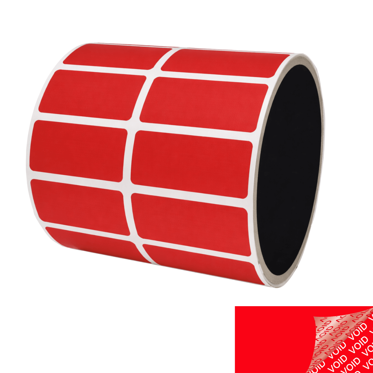 250 Red Tamper-Evident Security Labels TamperColor® Seal Stickers, Rectangle 1.5" x 0.6" (38mm x 15mm).