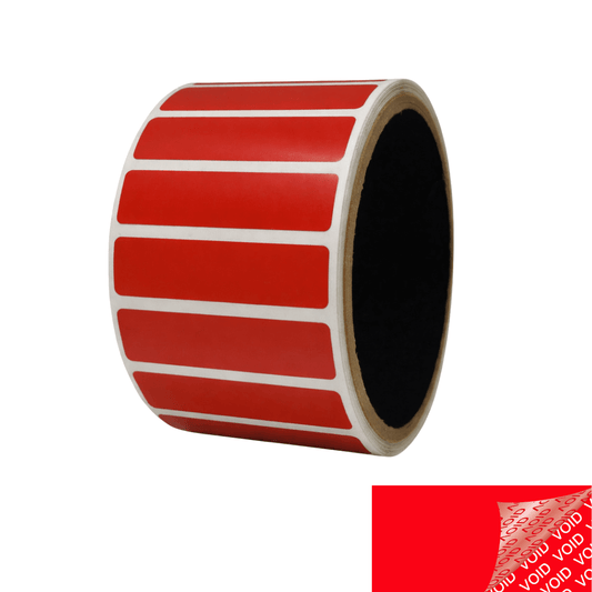 5,000 Red TamperColor® Tamper Evident Security Label Seal Sticker, Rectangle 2" x 0.5" (51mm x 13mm).