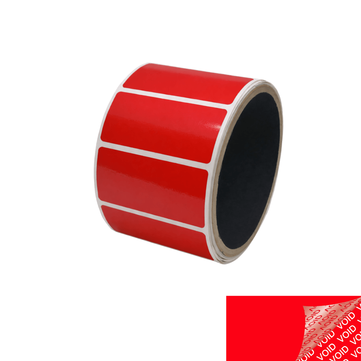 500 Red TamperColor® Tamper Evident Security Label Seal Sticker, Rectangle 2" x 1" (51mm x 25mm).