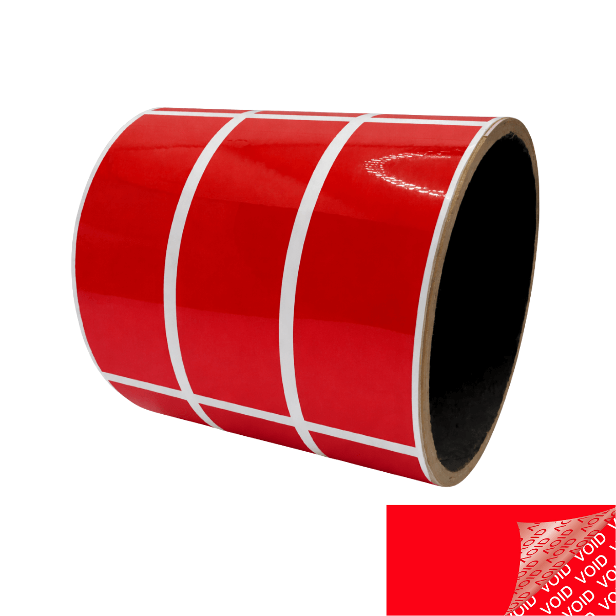 250 Red Tamper-Evident Security Labels TamperColor® Seal Stickers, Rectangle 2.75" x 1" (70mm x 25mm).