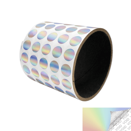 10,000 Rainbow Tamper-Evident Security Labels TamperColor® Seal Stickers, Circle 0.5" (13mm).