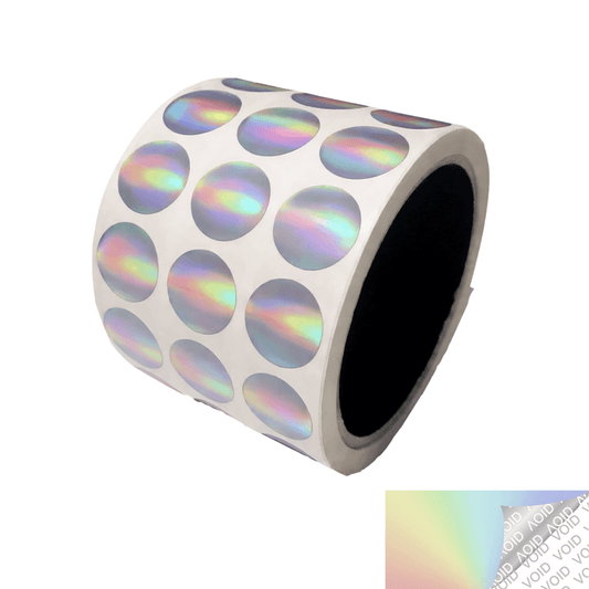 5,000 Rainbow TamperColor® Tamper Evident Security Label Seal Sticker, Circle 0.75" (19mm).