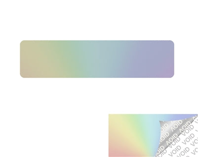 10,000 Rainbow TamperColor® Tamper Evident Security Label Seal Sticker, Rectangle 2" x 0.5" (51mm x 13mm).